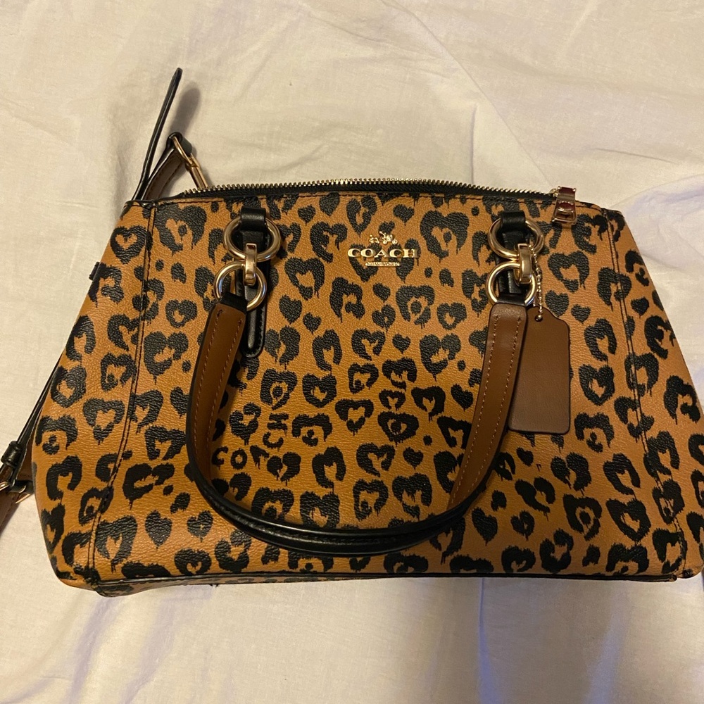 Coach satchel crossbody leopard